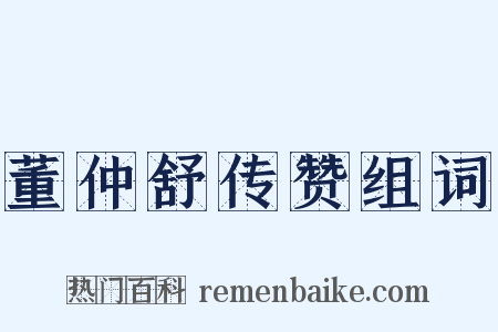 董仲舒传赞组词是什么意思的图片